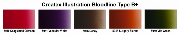 Illustration Colors Paint Sets – 5083-06 1oz. Createx Illustration Bloodline B + Set