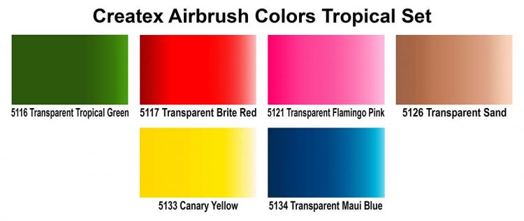 Airbrush Colors Paint Sets – 5810-00 2oz. AB Tropical Set