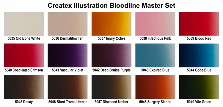 Illustration Colors Paint Sets – 5083-04 1oz. Createx Illustration Bloodline Master Set