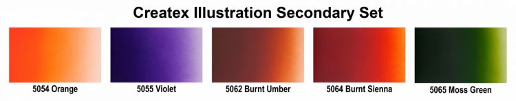 Illustration Colors Paint Sets – 5082-00 2oz. Createx Illustration Secondary Set