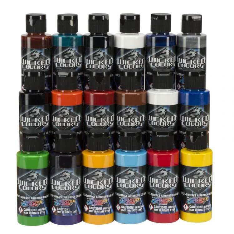Wicked Colors Paint Sets – W121-02 Wicked Colors (18 Colors) – Createx ...