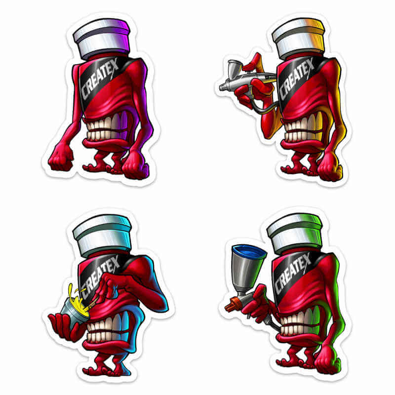 4813 Createx Colors Mascot Sticker Pack