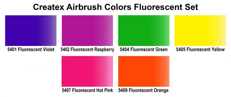 Airbrush Colors Paint Sets – 5802-00 2oz. AB Fluorescent Set