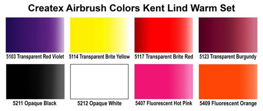 Airbrush Colors Paint Sets – 5816-00 AB – Kent Lind Warm Airbrush Set